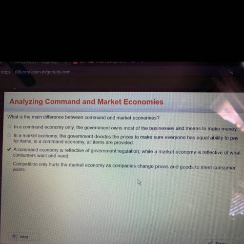What is the main difference between command and market economies?