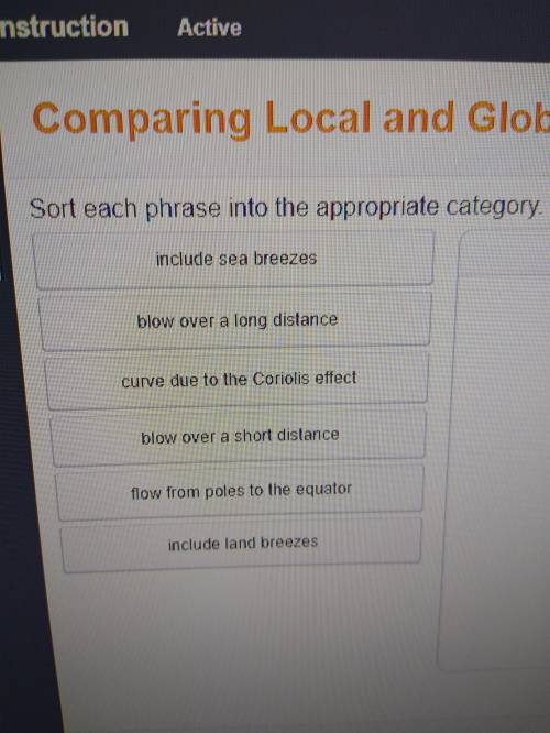 The two categories I have are local winds and global winds, can somebody tell me which ones goes in