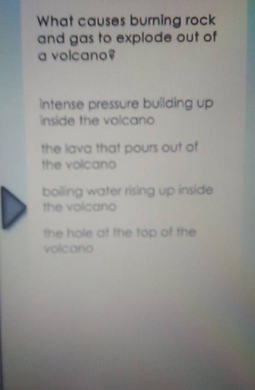 What causes burning rock and gas to explode out of a volcano?