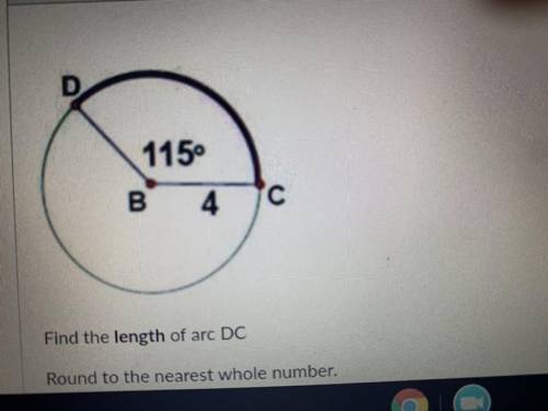 Find the length of arc DC