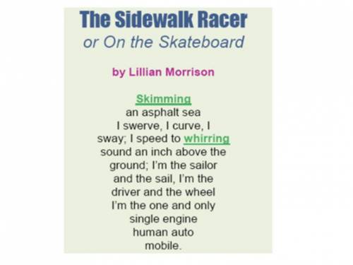 With what type of voice did you read “The Sidewalk Racer”? How did the poem sound? Explain your ans