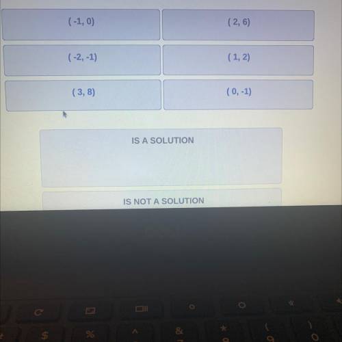 Decide whether each ordered pair is a solution of the equation y = 3x – 1. Drag and drop

each ord