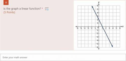Is the graph a linear function?
(Enter a math answer)