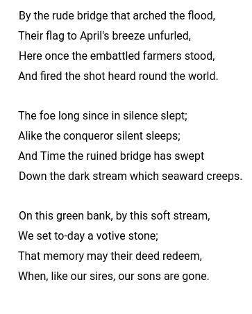 PLZZ HELP!!! Read this poem about the American colonists fighting the first battle of the Revolutio