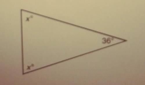 Find the value of x in the triangle at the right.