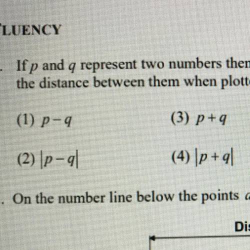 1. If p and q represent two numbers then which of the following expressions always calculates

the