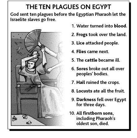 Please explain all the 10 plagues in Egypt in more detail, especially how the water turned to blood