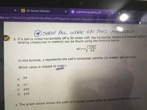 If a ball is rolled horizontally off a 30 meter cliff, the horizontal distance it travels before la