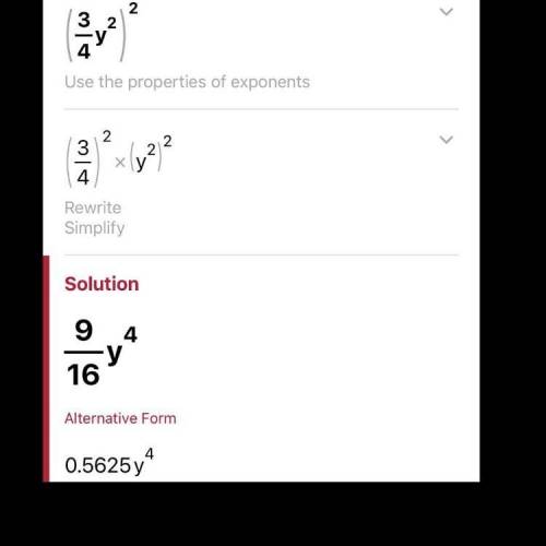 What does (3/4y^2)^2=
