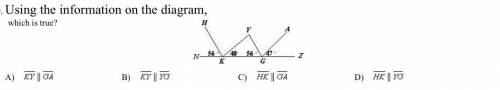 Using the information on the diagram,
which is true?