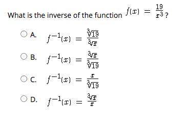 Please help me with this ASAP 
f(x) = 19/x^3