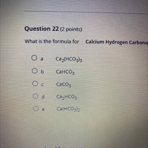 What is the formula for calcium hydrogen carbonate