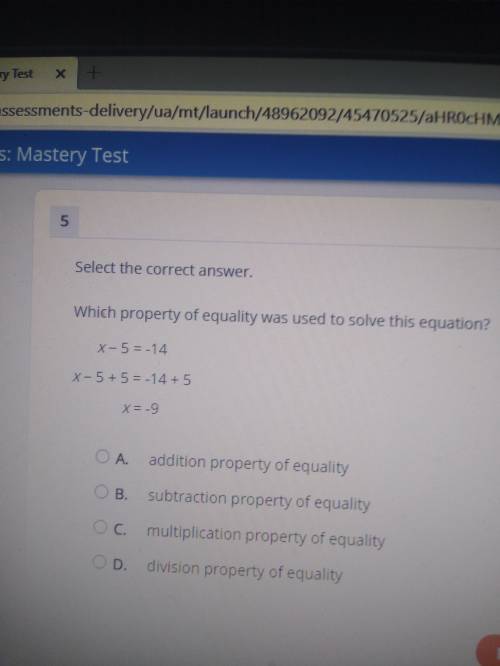Which property of equality was used to solve this equation