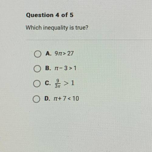 Which inequality is true?
А. 9п> 27
B. п- З> 1
ос. >1
D. П+7< 10