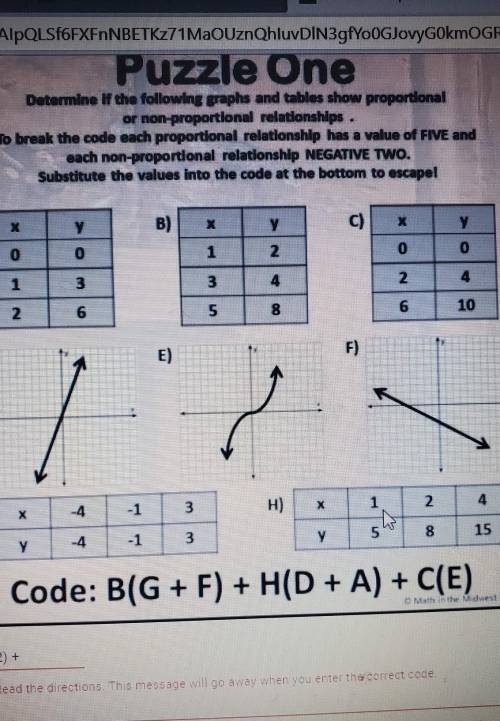 Escape room proportional relationships need help asap!