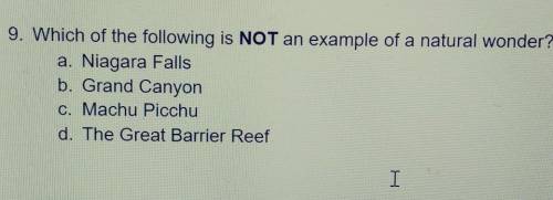 Which of the following is NOT an example of a natural wonder?