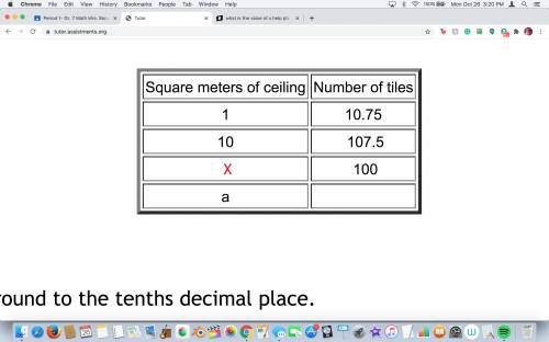 Help plz

What is the value of the red X? 
Write your answer in decimal form and round to the tent