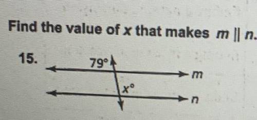 Find the value of x that makes m ll n.