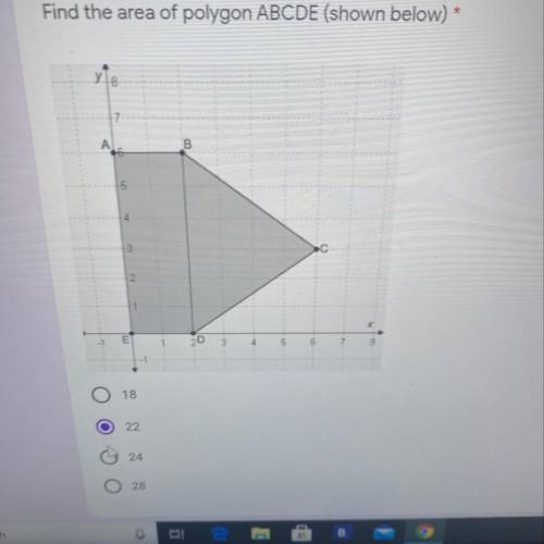 Find the area of polygon ABCDE (shown below)
5
4
m
20