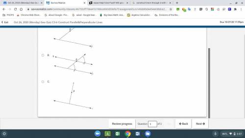 I need help and fast please. Construct line k through D with k || l .