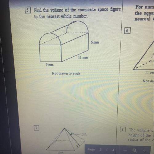 Find the volume of the composite space figure to the nearest whole number