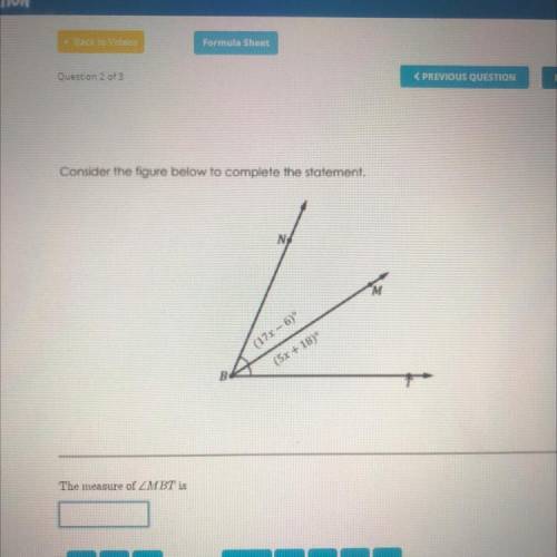 The measure of angle MBT is