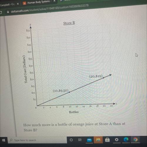 Noah was comparing the price of orange juice at two stores. The equation y

= 2.19x
represents wha