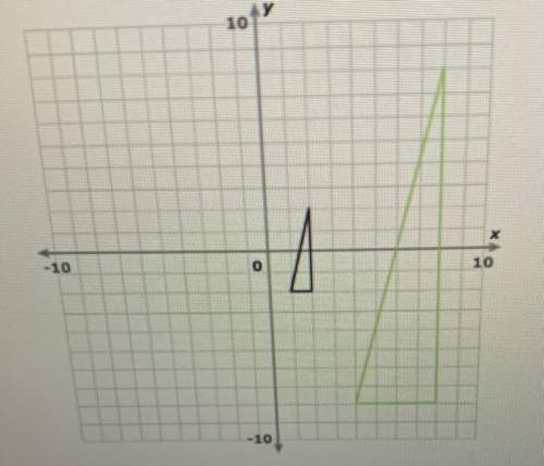 The green shape is a dilation of the black shape what is the scale factor of dilation?￼