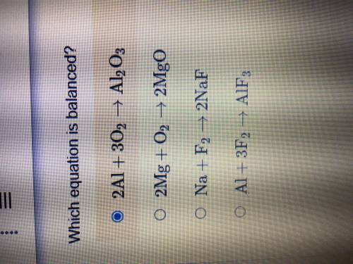 Which equation is balanced I need help ASAP