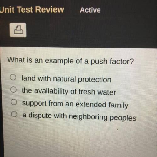 What is an example of a push factor?