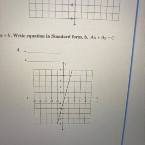 Write equation in slope intercept form a. Y=mx+b
Write equation in standard form b. ax+by=c