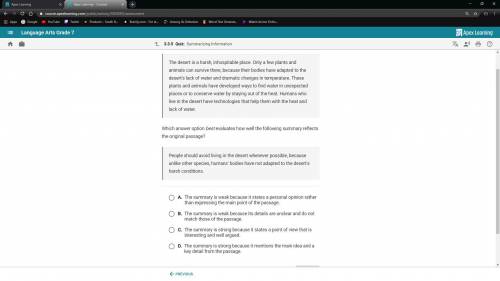 Which answer option best evaluates how well the following summary reflects the original passage?