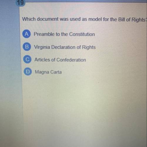 Which document was used as model for the bill of rights