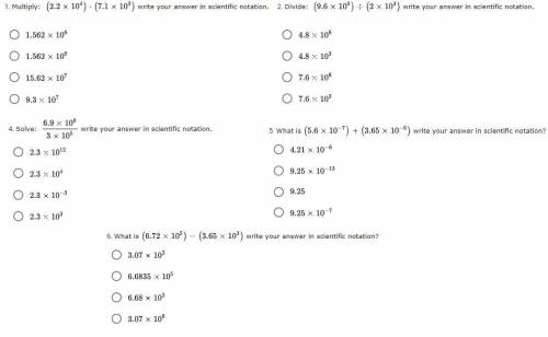 Help! Pls! I'm lost. I would really appreciate it if anyone knows all the answers.

(Math; Scienti