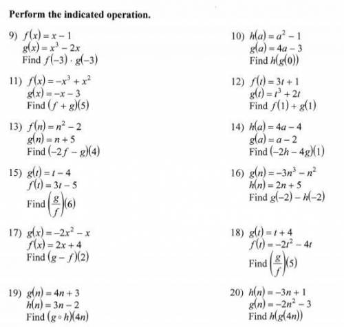 I need help with these problems, answering and show work. Even answering only one equation is fine.