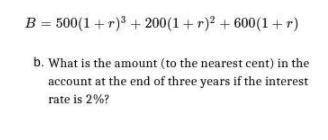 Given this equation (I am not on a test this is just HW) What is the amount (to the nearest cent) i