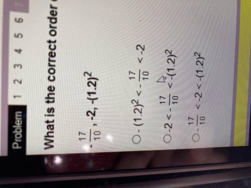 What is the correct order of the following numbers