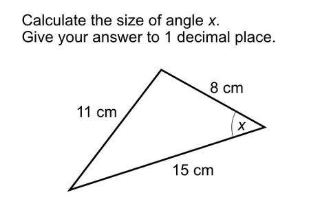 Find the size of angle x, give your answer to 1 decimal place