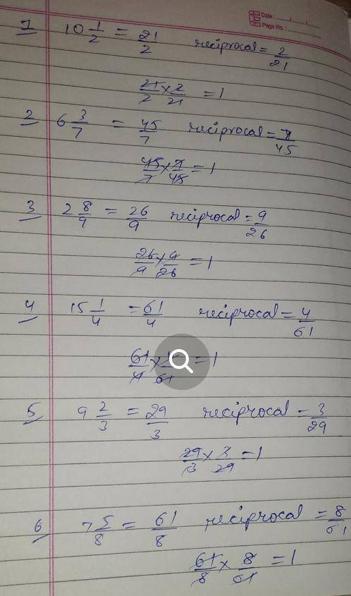 Find Each Quotient. Simplify if necessary.

1) -48÷3
2) -9/10÷(-4/5)
What is the reciprocal of -1/5