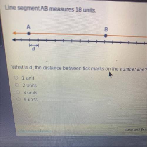 What is d,the distance between tick marks on the number line