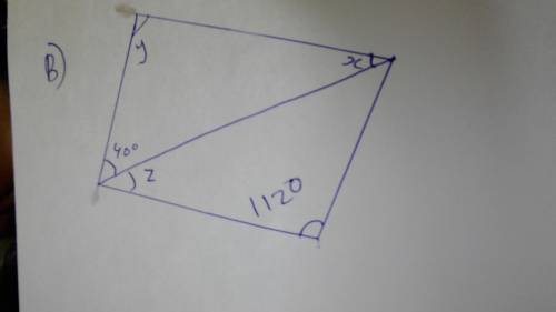 Find the value of x,y and z 
(hint:both are the parallelogram )