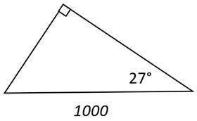Determine the perimeter of the following triangle, to the nearest whole unit.