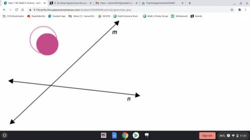 9. The figure is reflected across line m and then reflected across line n. What type of transformat