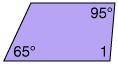 In the trapezoid, what is the measure of 1?