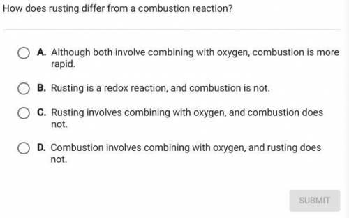 How does rusting differ from a combustion reaction