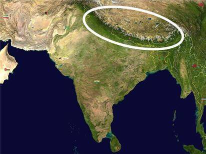 Which of the following areas is circled on the map below?

A.
the Indus River
B.
the Deccan Platea