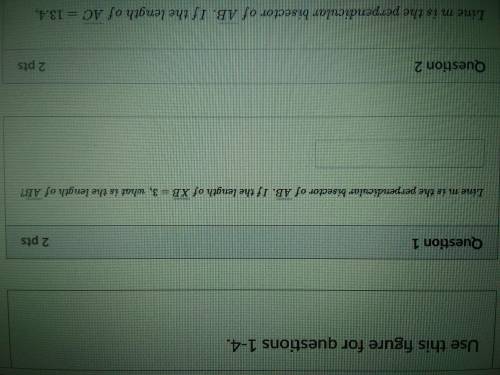 Line m is the perpendicular bisector of AB. If the length of XB=3, what is the length of AB?