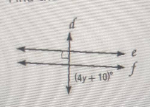 Find the value of y that makes the lines parallel. there is a photo