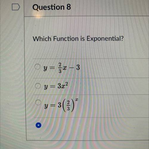 Please help! Will give points!!
-Which Function is Exponential?