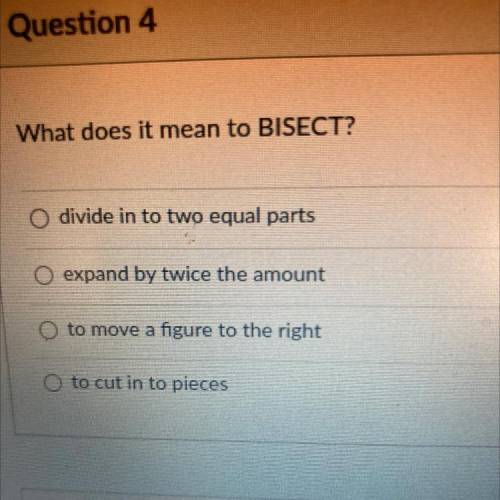 What does it mean to BISECT?